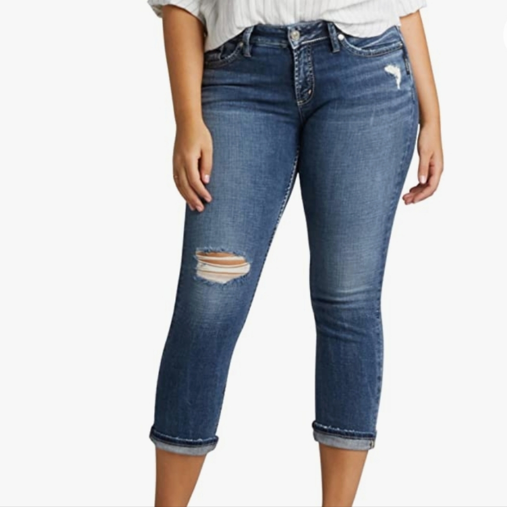 Silver Jeans Denim Elyse Capris Size 2